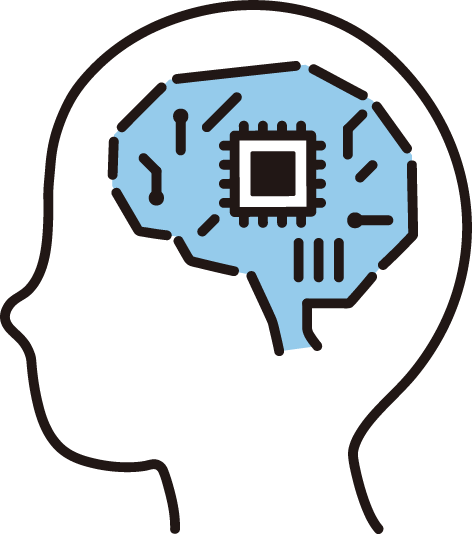 記事を書く人工知能（AI）のイラスト