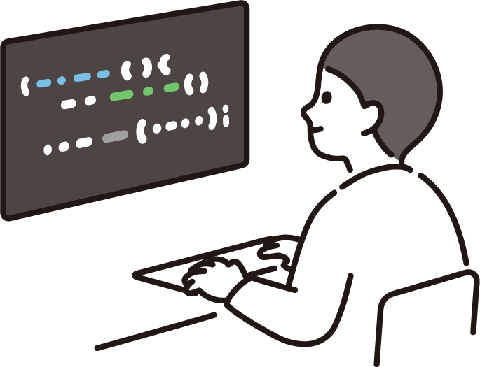 プログラミングをするエンジニアのイラスト