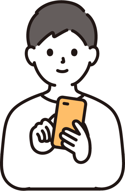 スマホで予約する男性のイラスト